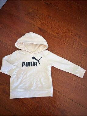 PUMA Toddler Hoodie 18M White Pullover Sweatshirt Logo Hoodie
